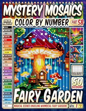 Fairy Garden Mystery Mosaic Color by Number