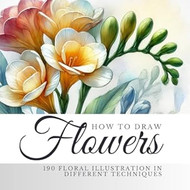 How to draw flowers. 190 floral illustration
