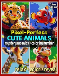 Pixel-Perfect Cute Animals Mystery Mosaics Color by Number