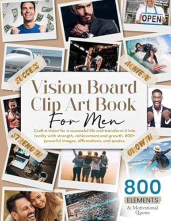 Vision Board Clip Art Book For Men