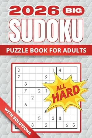 Hard Sudoku Puzzles For Adults: Large Print Two Puzzles Per Page