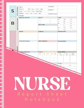 SBAR Nurse Report Sheet Notebook