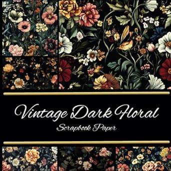Vintage Dark Floral Scrapbook Paper