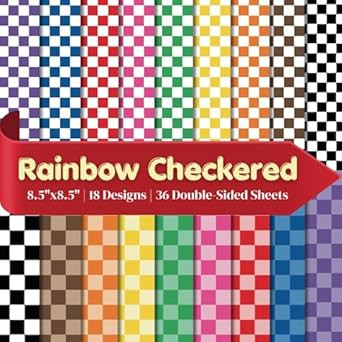 Rainbow Checkered Pattern Scrapbook Paper Craft Pad
