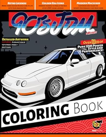 90s JDM Car Coloring Book