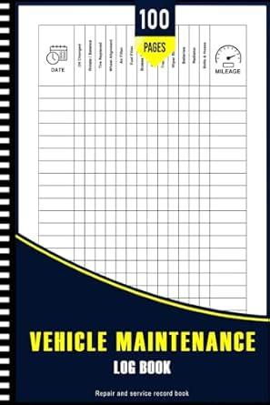 Vehicle Maintenance Log Book For Budget Management