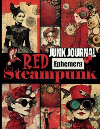 Red Steampunk Junk Journal Ephemera