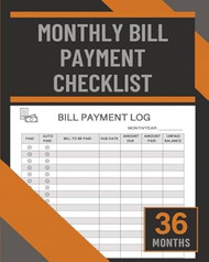 Monthly Bill Payment Checklist and Organizer