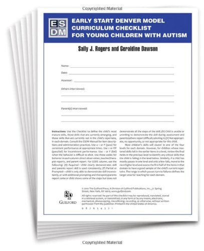 Early Start Denver Model Curriculum Checklist For Young Children With Autism