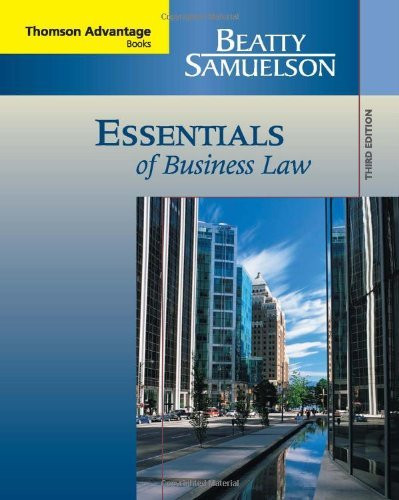 Essentials Of Business Law By Jeffrey F Beatty - American Book Warehouse