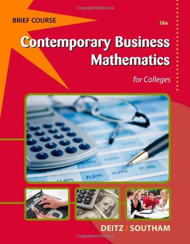 Contemporary Business Mathematics For Colleges Brief