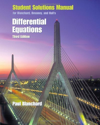 Student Solutions Manual For Differential Equations