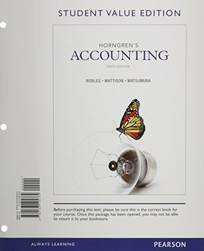 Horngren's Accounting And New Myaccountinglab