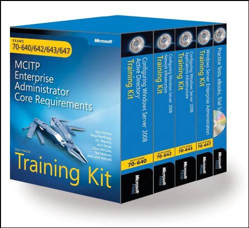 Mcitp Windows Server 2008 Enterprise Administrator Training Kit 4-Pack Exams 70-640 70-642 70-643 70-647