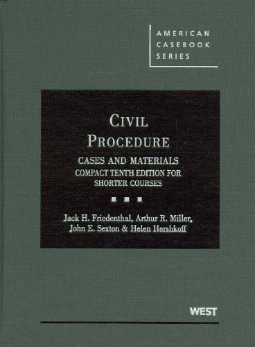 Civil Procedure Cases And Materials Compact Edition
