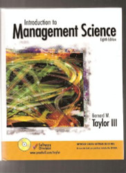 Introduction To Management Science - Bernard W Taylor