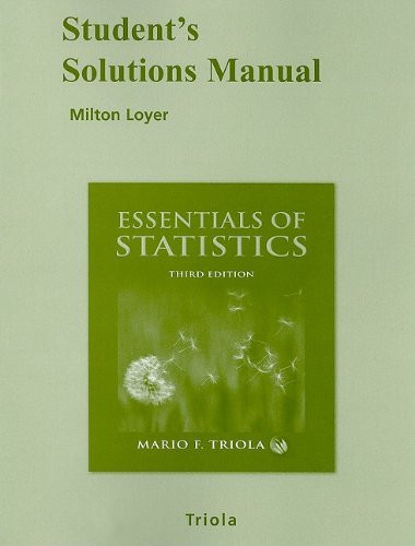 Student Solutions Manual For Essentials Of Statistics
