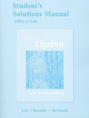 Student's Solutions Manual for Beginning Algebra