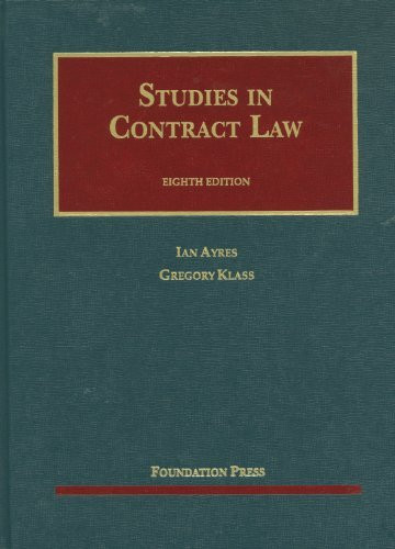 Studies In Contract Law