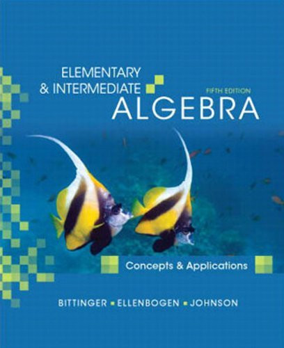 Elementary And Intermediate Algebra Concepts And Applications