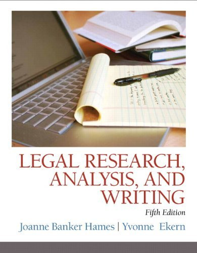 Legal Research Analysis And Writing Legal Research Analysis And Writing