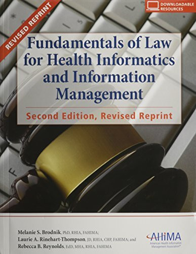 Fundamemtals Of Law For Health Informatics And Information Management