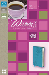 NIV Women's Devotional Bible Large Print Imitation Leather Blue by Zondervan