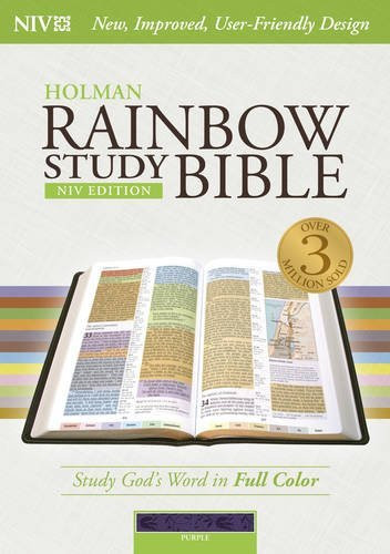 NIV Rainbow Study Bible Purple LeatherTouch Indexed