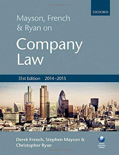 Mayson French And Ryan On Company Law