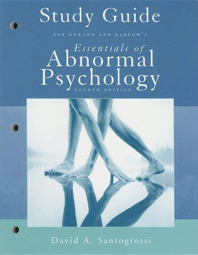 Study Guide For Essentials Of Abnormal Psychology
