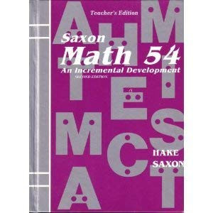 Saxon Math 54 Teacher's Edition