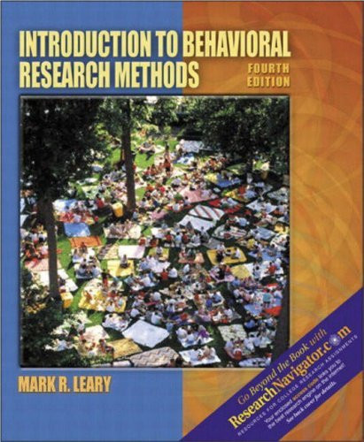 Introduction To Behavioral Research Methods