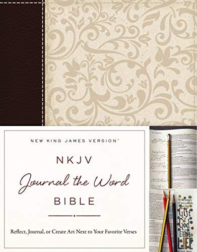 NKJV Journal the Word Bible Imitation Leather Brown/Cream Red Letter Edition