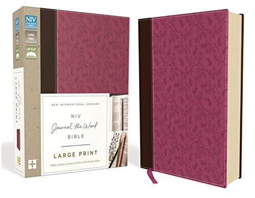 NIV Journal the Word Bible Large Print Leathersoft Pink/Brown