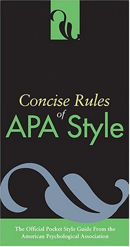 Concise Rules Of Apa Style