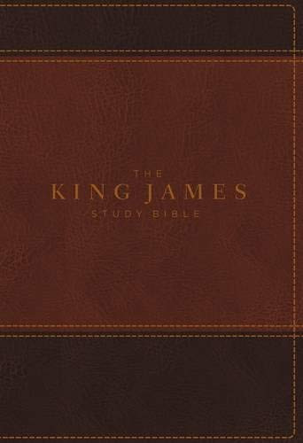 King James Study Bible, Imitation Leather, Brown, Full-Color Edition