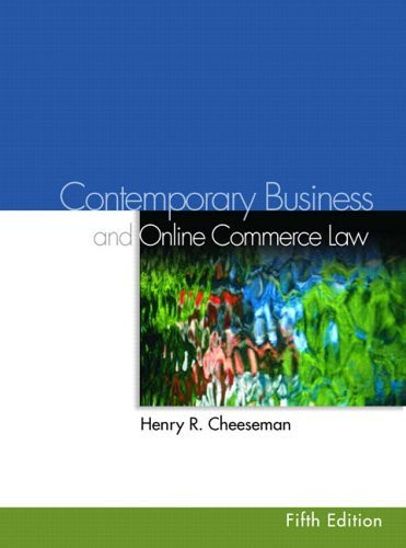 Contemporary Business And Online Commerce Law