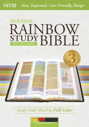 NIV Rainbow Study Bible Kaleidoscope Black LeatherTouch