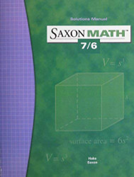 Saxon Math 7/6 Solutions Manual