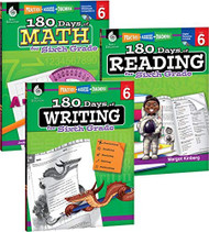 180 Days of Reading Writing and Math for Sixth Grade 3-Book Set