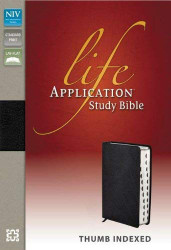 NIV Life Application Study Bible Bonded Leather Black Indexed Red Letter