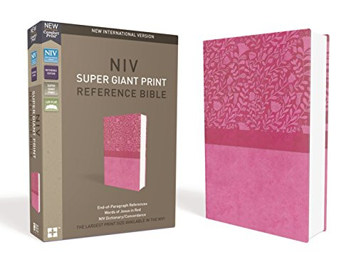 NIV Super Giant Print Reference Bible Leathersoft Pink Red Letter Edition