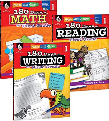 180 Days of Reading Writing and Math for First Grade 3-Book Set