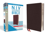 NIV Thinline Bible Large Print Bonded Leather Burgundy Indexed Red Letter