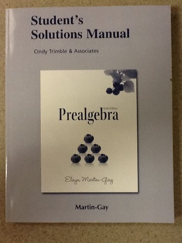 Student Solutions Manual for Prealgebra