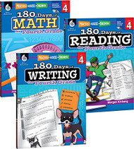 180 Days of Reading Writing and Math for Fourth Grade 3-Book Set