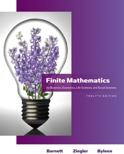 Finite Mathematics For Business Economics Life Sciences And Social Sciences