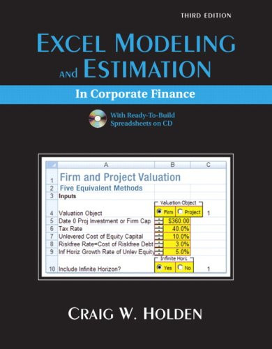 Excel Modeling In Corporate Finance