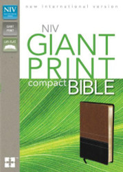 NIV Giant Print Compact Bible Large Print Imitation Leather Brown and Black