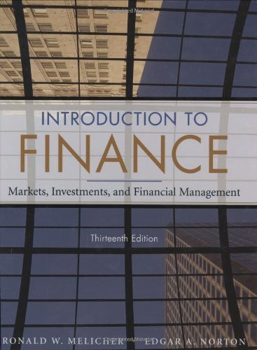 Introduction To Finance by Ronald W Melicher - American Book Warehouse